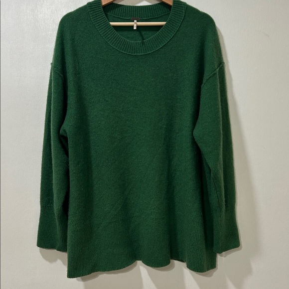 FREE PEOPLE WOMENS 100%CASHMERE OVERSIZED GREEN SWEATER Sz SMALL - Picture 1 of 10